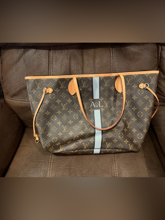 Louis Vuitton Handbags - Louis Vuitton Brown Monogram Canvas Tote with Cream Stripe